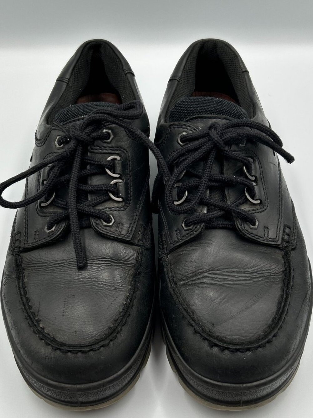 ECCO Track Goretex 25 Oxford Shoe Mens Size 9 Black Waterproof Leather Casual
